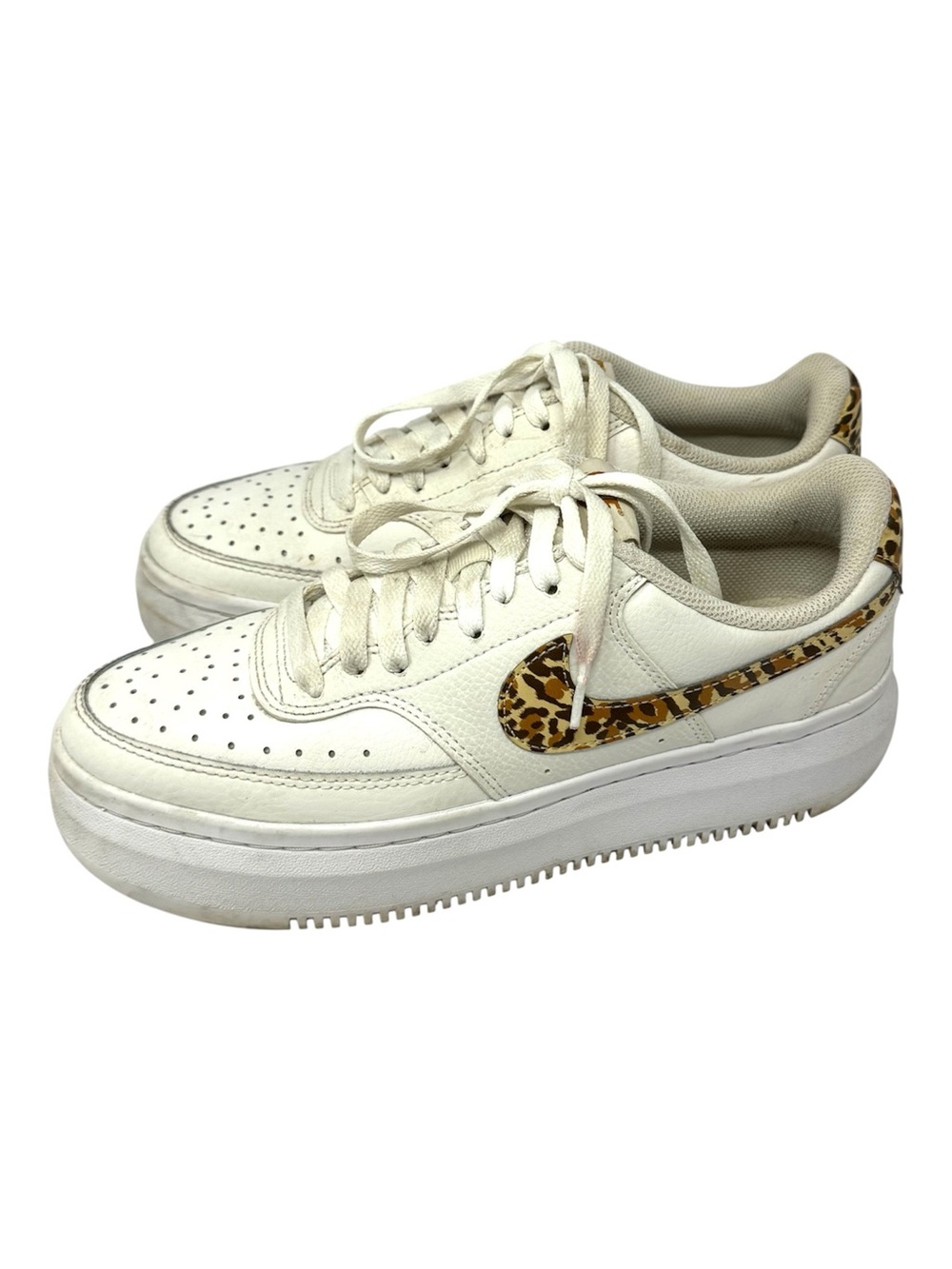 Nike Court Vision Alta LTR Women's Size 9.5 White Leopard Camo Swoosh DM0113-004